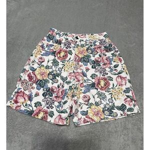 Vintage Index by Melrose Shorts Womens 6 Denim Floral Grandma Granny High Rise